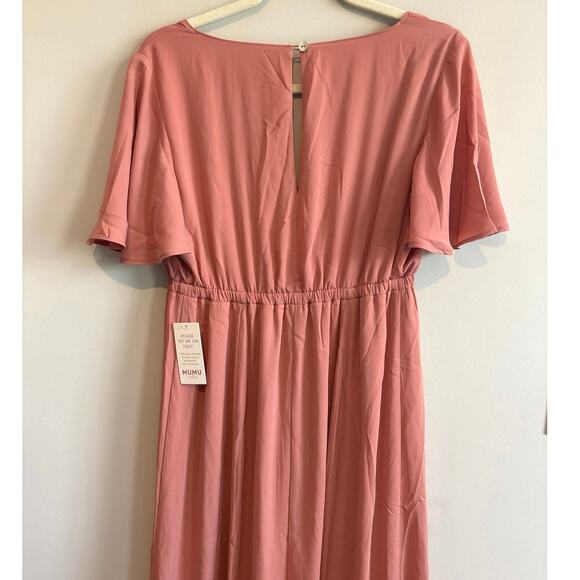 NWT Show Me Your MuMu Emily Empire Maxi Dress On Rustic Mauve Size Medium - Picture 7 of 8